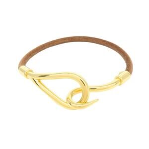 Hermes Jumbo Hook Leather Bracelet Brown